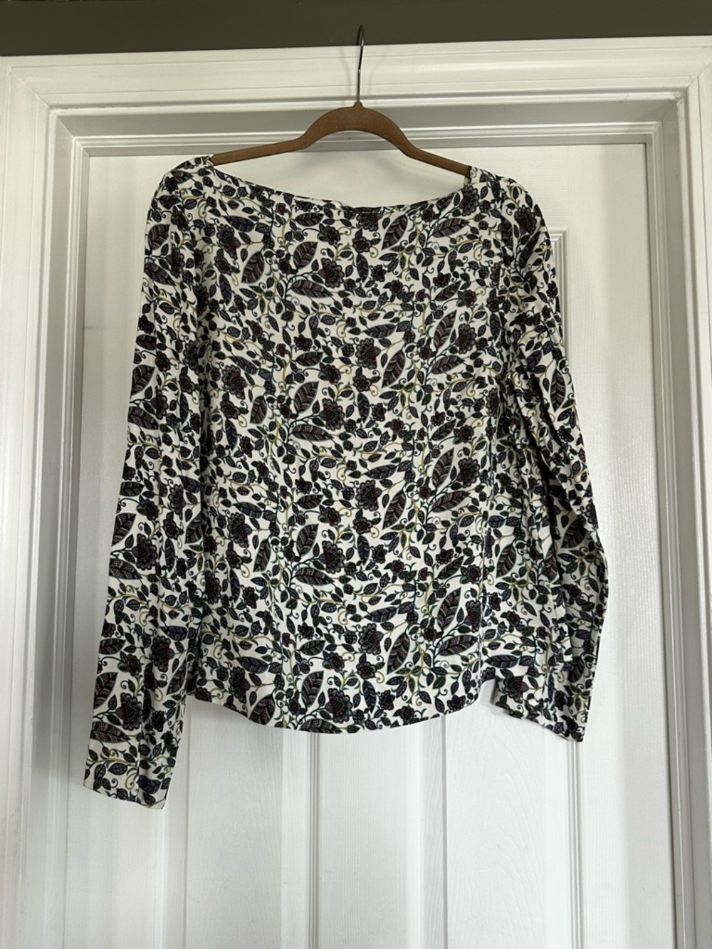 J. Crew multi-color print boatneck top